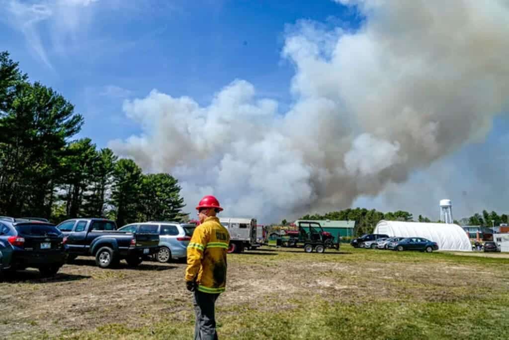 Residents asked to evacuate as brush fire burns in Exeter